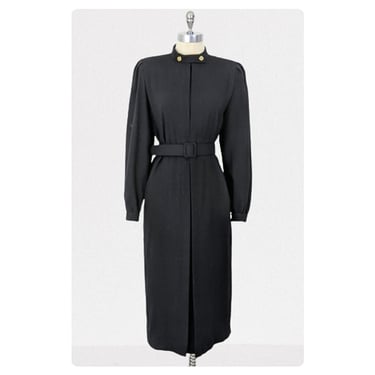 vintage 80's does 40's wool suit dress (Size: L)