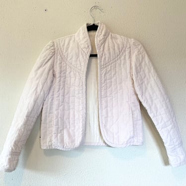 1970s Pale pink corduroy quilted jacket 