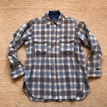 70s Pendleton Plaid Wool Shirt Medium 