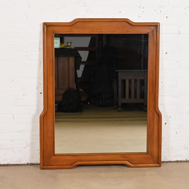 John Widdicomb Mid-Century Modern Solid Cherry Wood Wall Mirror, 1950s