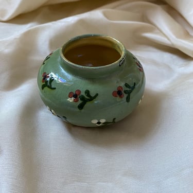 Antique Anton Lang Oberammergau Ceramic Mini Vase 