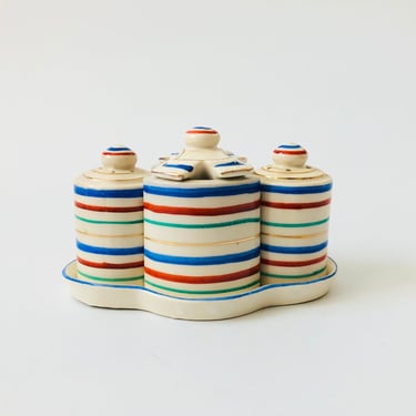 Striped Porcelain Salt and Pepper Shaker Set 
