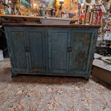 Antique Blue Cabinet 61 x 19.5 x 39.5