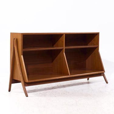 Kipp Stewart for Drexel Declaration Mid Century Walnut Bookcase Shelf - mcm 