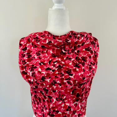 1960s Pink Floral Crop Top 