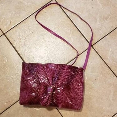 Vintage 80s/90s Pink Snakeskin Cross Body Bag J Renee Deadstock 