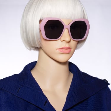 Retro Pink Oversized Dark Tint Sunglasses | Bubblegum Mod 