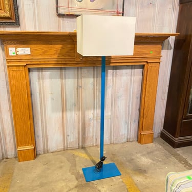 CB2 'John' Turquoise Floor Lamp with Rectangular Shade