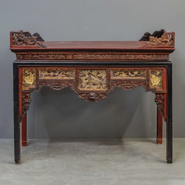 Antique Parcel Gilt Altar Table