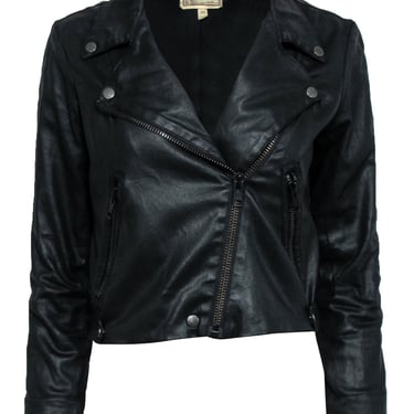 Current/Elliott - Black Faux Leather Moto-Style Jacket Sz 0