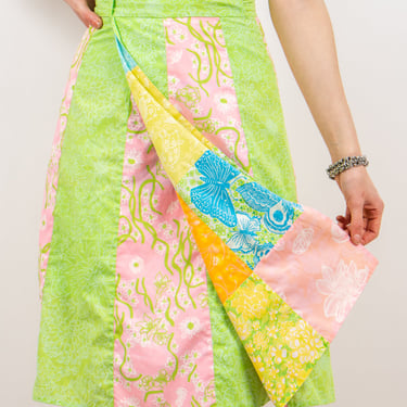 1970's reversible patchwork wrap skirt