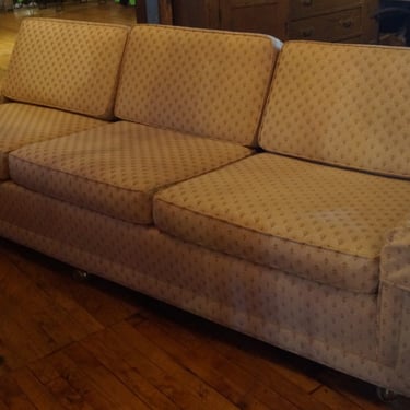 White Couch w Fanning Pattern and Blue Specks