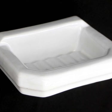 Vintage European White Porcelain Ceramic Deep Soap Dish