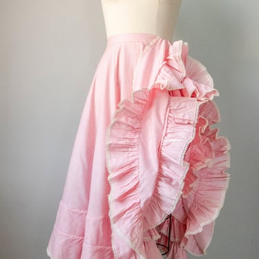 1950s Full Skirt Gingham Ruffles Juli Lynne Charlot XS 
