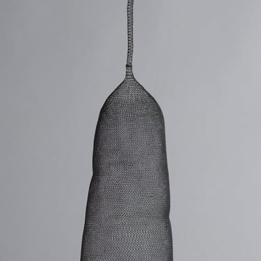 Long Knit Black Steel Pendant from Sumba