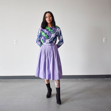 1950s Pale Purple Cotton Skirt 