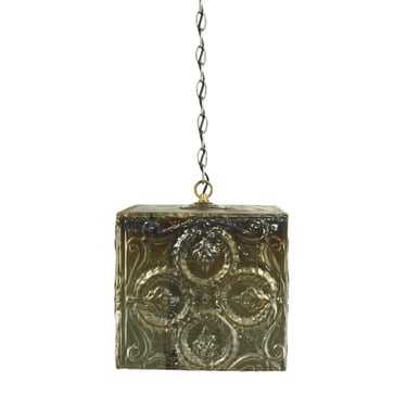 Handmade 12 in. Square Antique Tin Ceiling Pendant Light