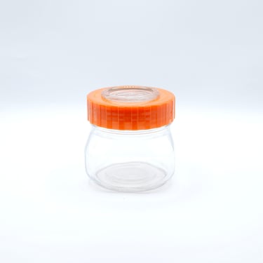 Vintage Glass Canister Jar with Screw-Top Lid 