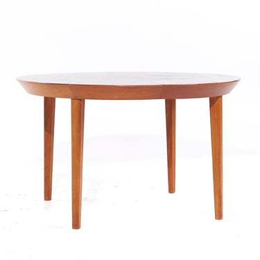 Kofod Larsen Style Mid Century Danish Teak Expanding Dining Table with 1 Leaf - mcm 