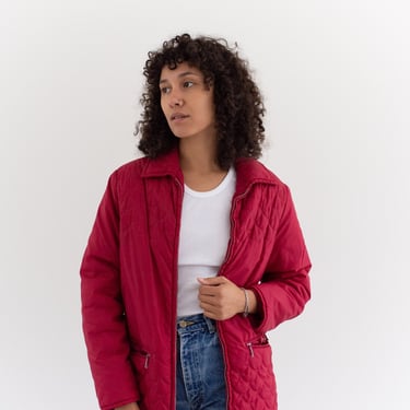 Vintage Pink Magenta Quilted Jacket | White Stag Made in USA | 70s 80s Winter Coat | S | 