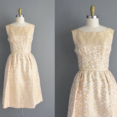 1950s vintage dress | Gorgeous Champagne Bridesmaid Wedding Dress | Small Medium | 50s dress 