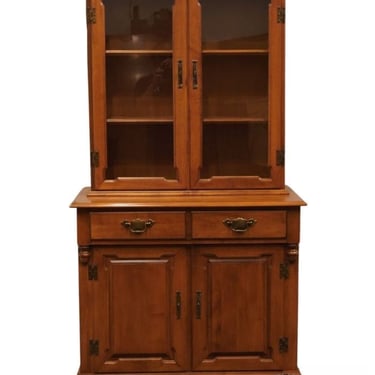 TELL CITY Solid Hard Rock Maple Colonial Early American 36" Buffet w. China Cabinet 