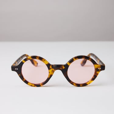 New York Eye_rish, Greystones. Light Tortoise Shell Frame with Pink Lenses 
