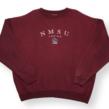 Vintage 90s New Mexico State University Aggies Embroidered Collegiate Style Crewneck Sweatshirt Pullover Size XL/XXL 
