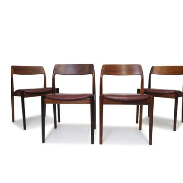 Four Danish Solid Brazilian Rosewood Dining Chairs