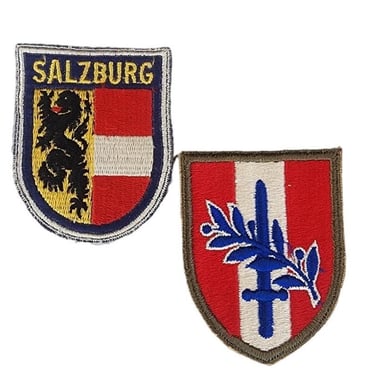 Vintage 1940s Salzburg Austria USFA Patches Woven Fabric 