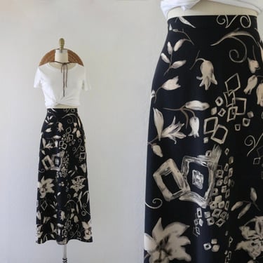 flowy black maxi skirt 28-29 