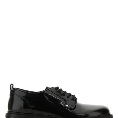 Ami Unisex Black Leather Lace-Up Shoes