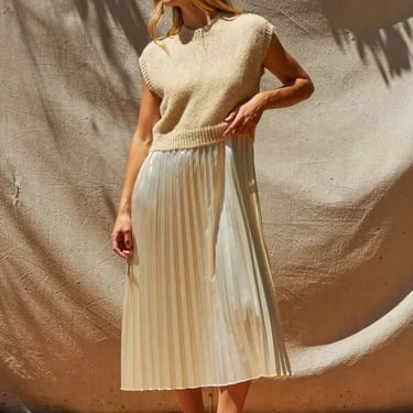 Crescent - Sharpe Twofer Sweater Top & Dress - Cream