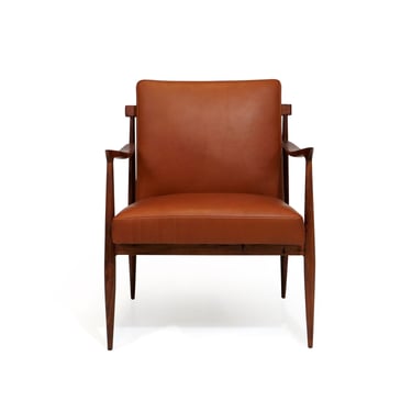 Giuseppe Scapinelli Caviuna and Leather Brazilian Modern Lounge Chair