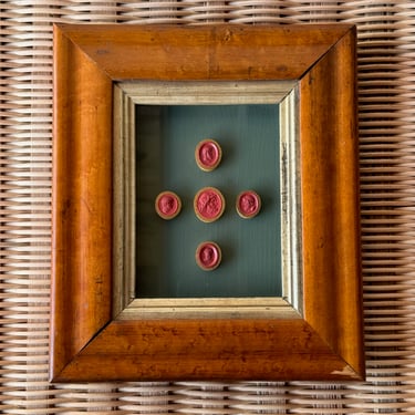 19th C. Italian Framed Red Intaglio Seals XIII