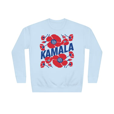 Kamala - Kamala/Big Poppies Red/Blue Sweatshirt (Printify)