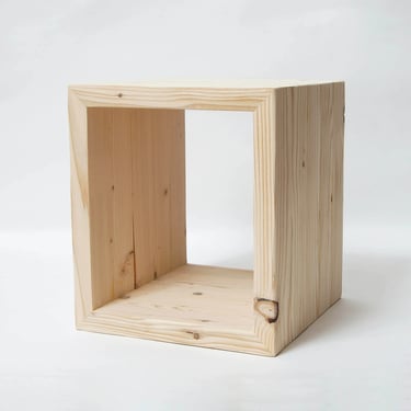Solid Wood Stool, Simple Nightstand - Raw 