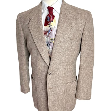 Vintage 1940s/1950s Wool DONEGAL TWEED Sport Coat ~ size 38 Short ~ jacket / blazer ~ Patch Pockets ~ Union Made ~ Atomic Fleck 