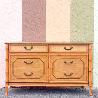 Faux Bamboo Double Dresser