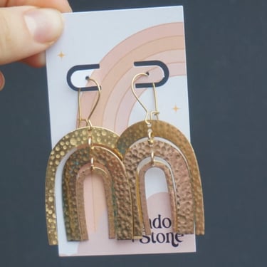 Ellanore Arches Earrings - All Brass