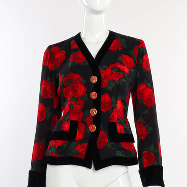 Rose Velvet Trim Jacket