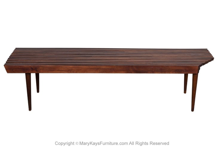 Mid-Century Slat Bench Coffee Table George Nelson Style 