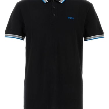 Boss Men Black Piquet Polo Shirt