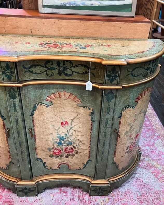 Decorative console cabinet, 43” x 14.5” x 35.5” 