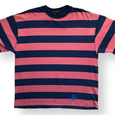 Vintage 90s Eddie Bauer Made in USA Striped Graphic T-Shirt Size Medium/Large 