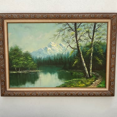 Mountain & Lake Landscape Painting
