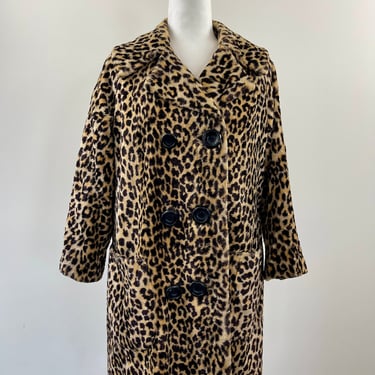 1970s Animal Print Double-Breasted Coat 