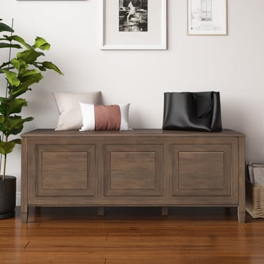 Connaught Wood 51&quot; Storage Bench Trunk in Natural Aged BrownFFW258-650
