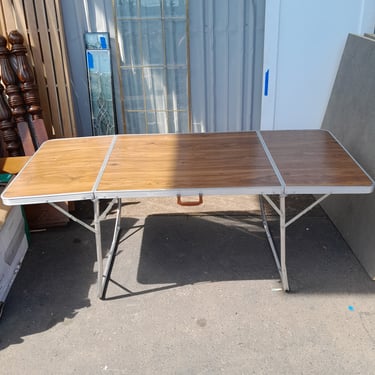 Vintage Compact Folding Camping Table 72 x 30 x 28.5
