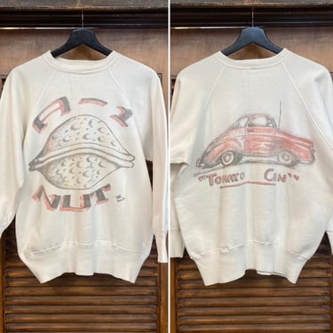 Vintage 1960’s Hot Rod Car Club Pop Art Cotton Artwork Sweatshirt, 60’s Vintage Clothing 